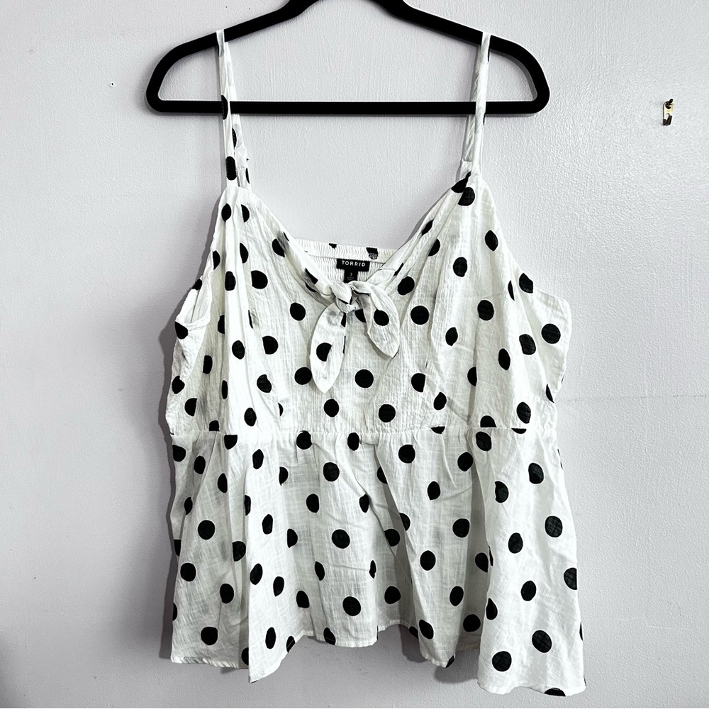 Torrid 3 Polka Dot Peplum Tank Top